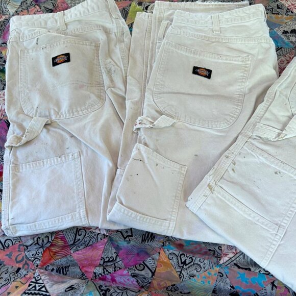 3 Pair of Used Dickies Sherwin Williams Painters Pants - Size 36x 30 - White - Picture 2 of 8